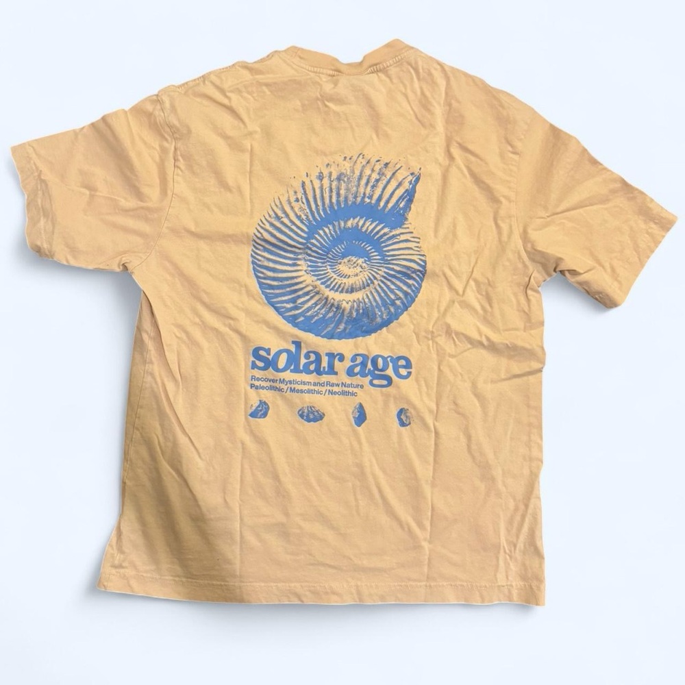 Solar Age Graphic T-Shirt in Tan and Blue